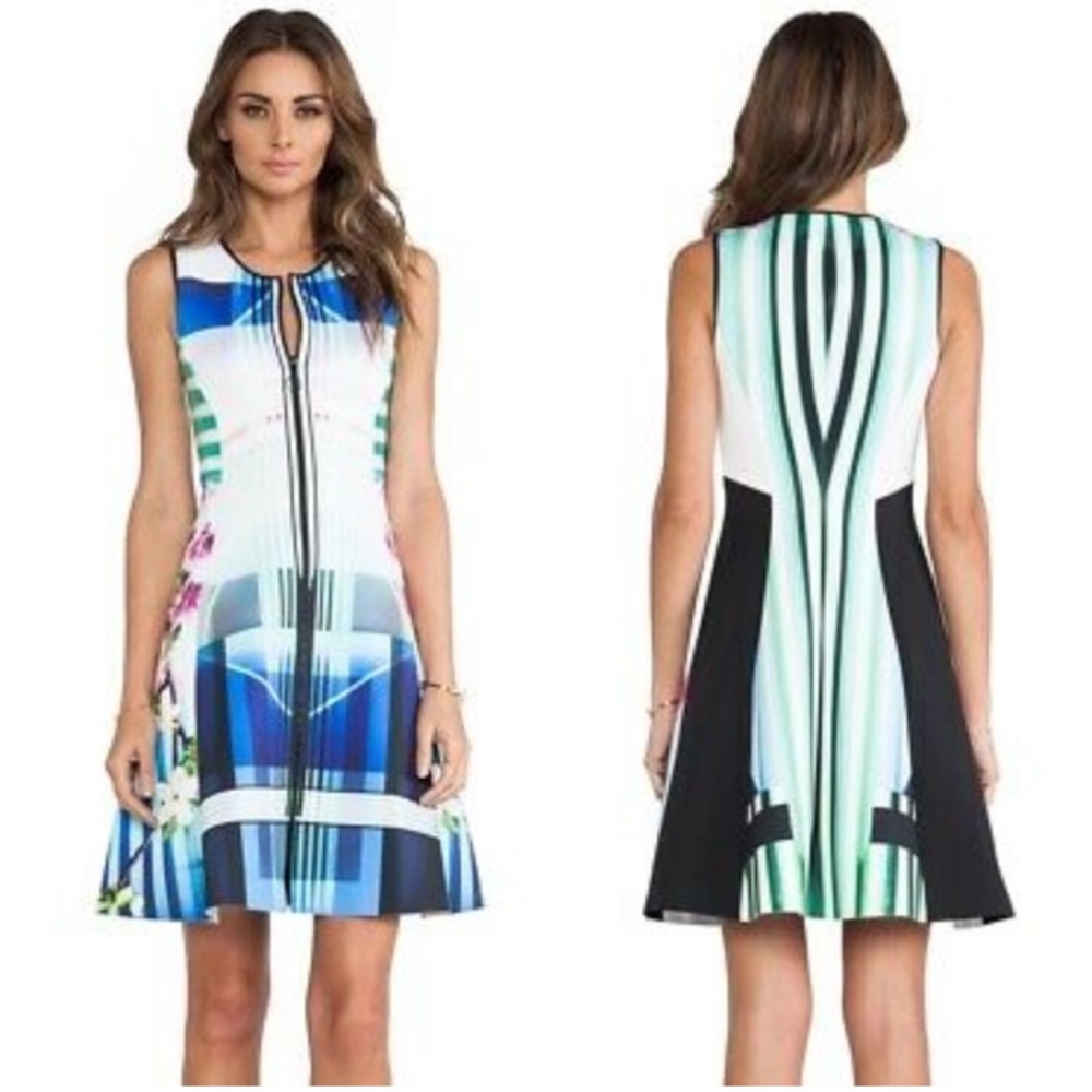 Clover canyon front zip print dress